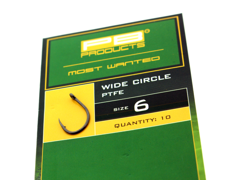 PB Products Wide Circle Hook PTFE Carp Hook (10 pieces)