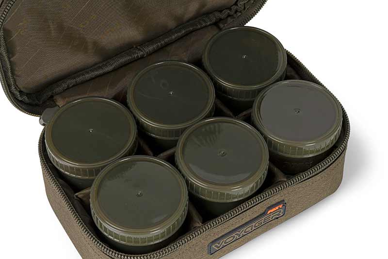 Fox Voyager 8 Pot Hookbait Case (incl. 8 pots)