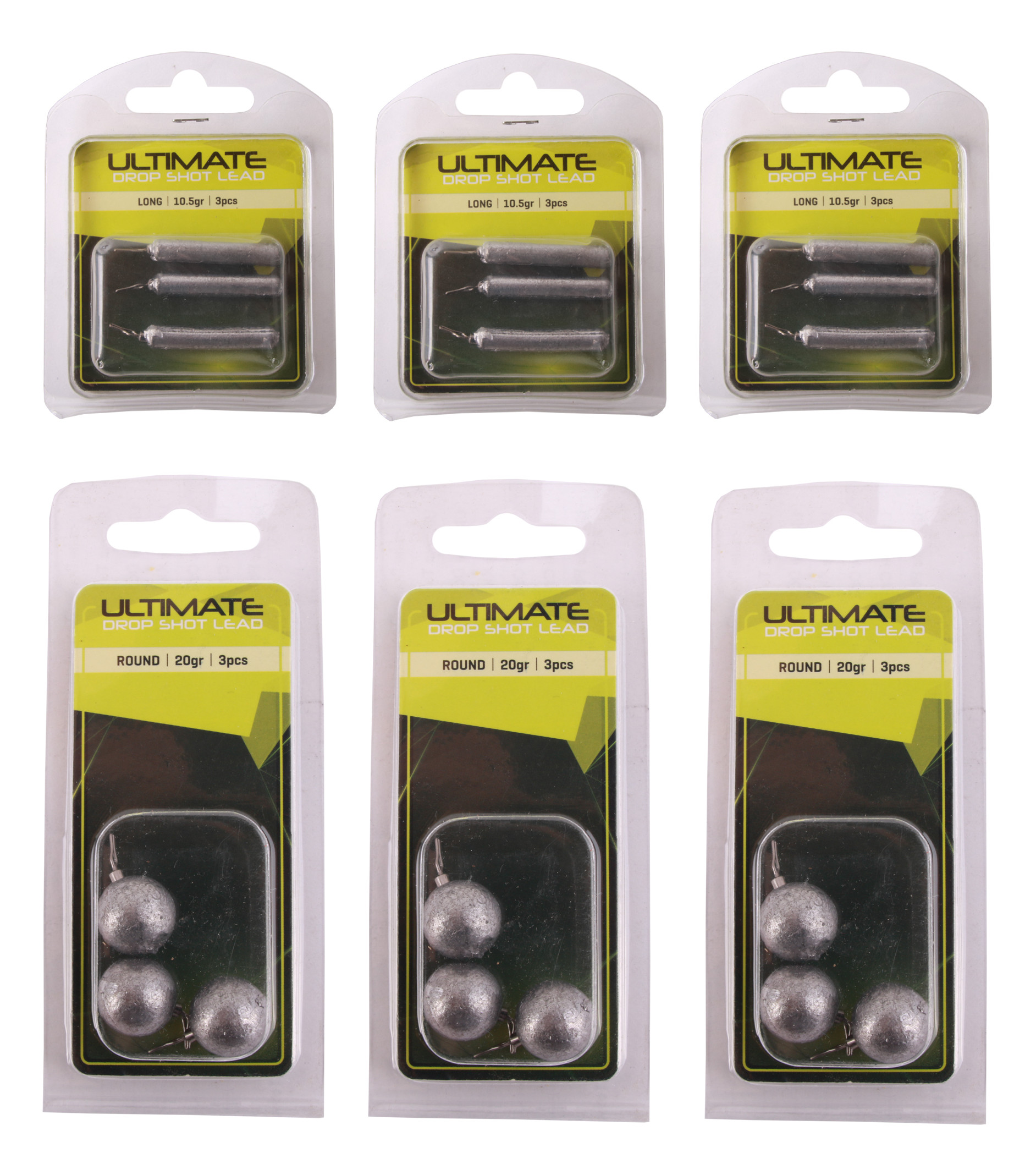 18 pcs Ultimate Dropshot lead in different weights