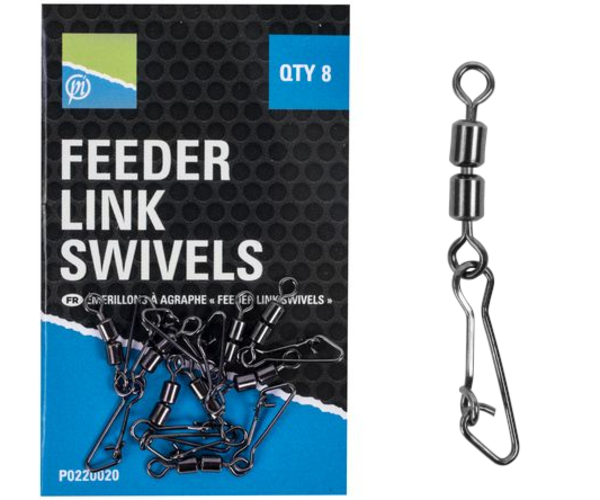 Preston Double Feeder Link Swivels, 8 pcs!