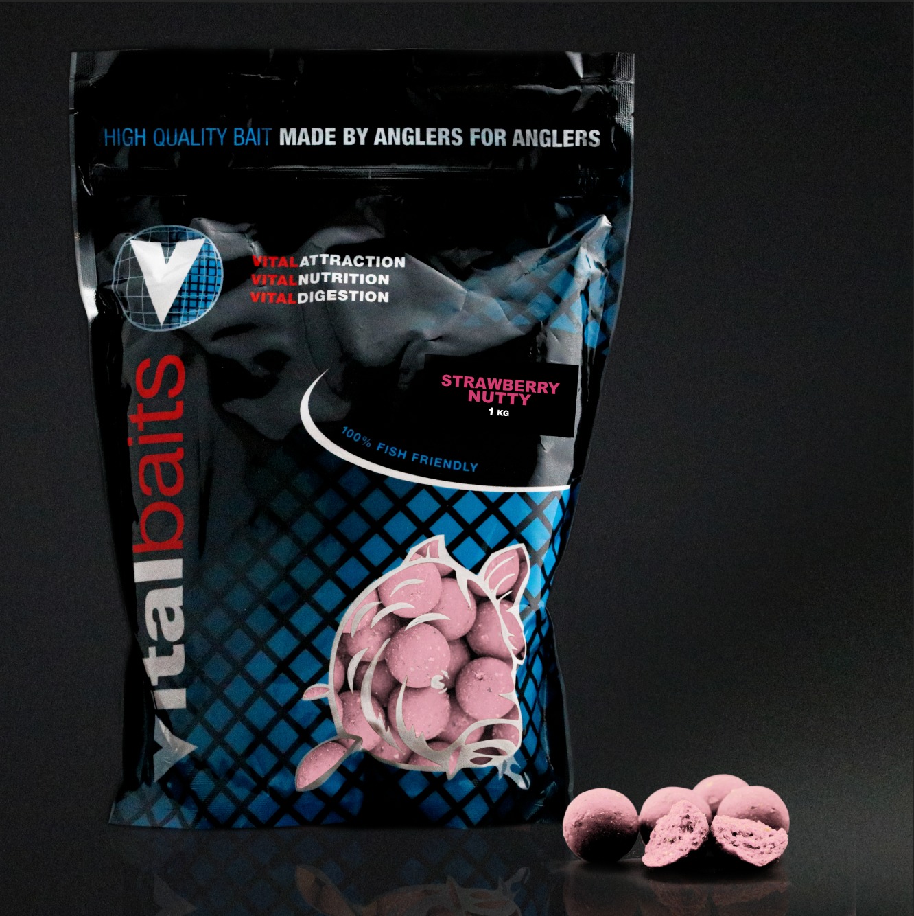 Vital Baits Boilies Strawberry Nutty 1kg