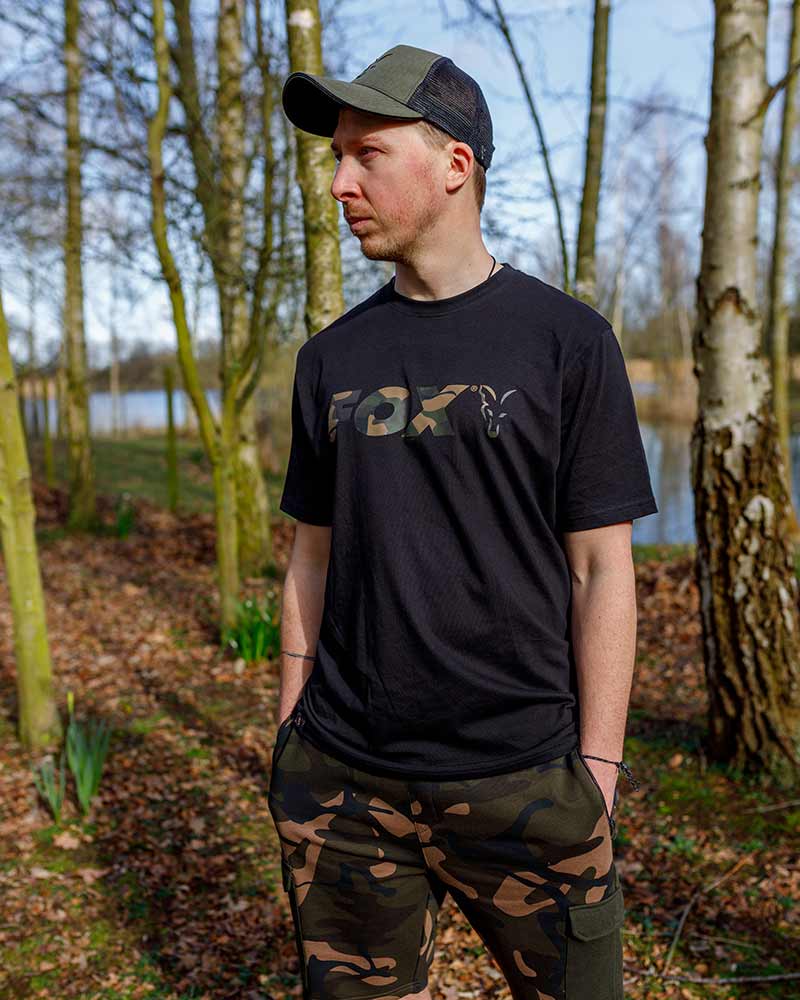 Fox Black Camo Logo T Shirt