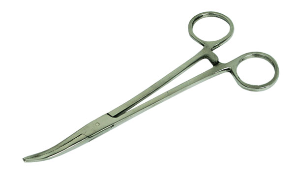 SS forceps 15cm curved