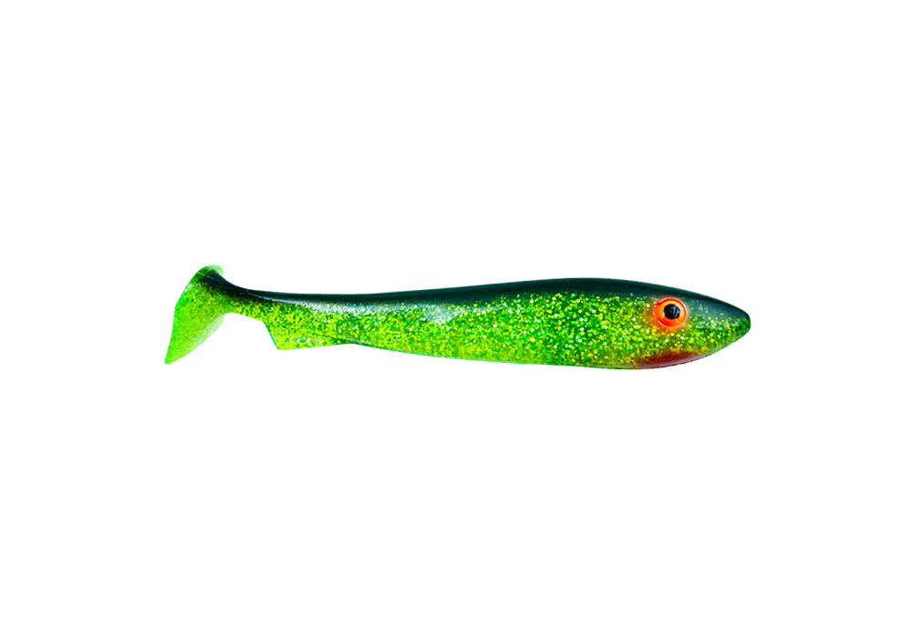 Svartzonker McRubber Offset Shad 19cm (2 pieces) - Black'n Chartreuse