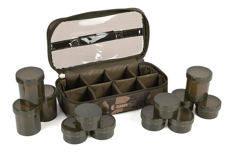 Fox Camolite 12 Pot Hookbait Case (Incl. 12 Pots)