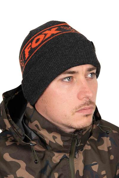 Fox Collection Beanie Fishing Hat - Black/Orange