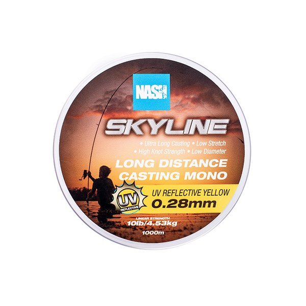 Nash TT Highline Mono UV Yellow Nylon Line (1000m)