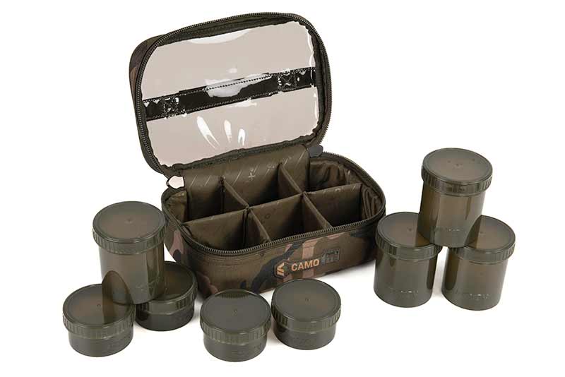 Fox Camolite 8 Pot Hookbait Case (Incl. 8 Pots)