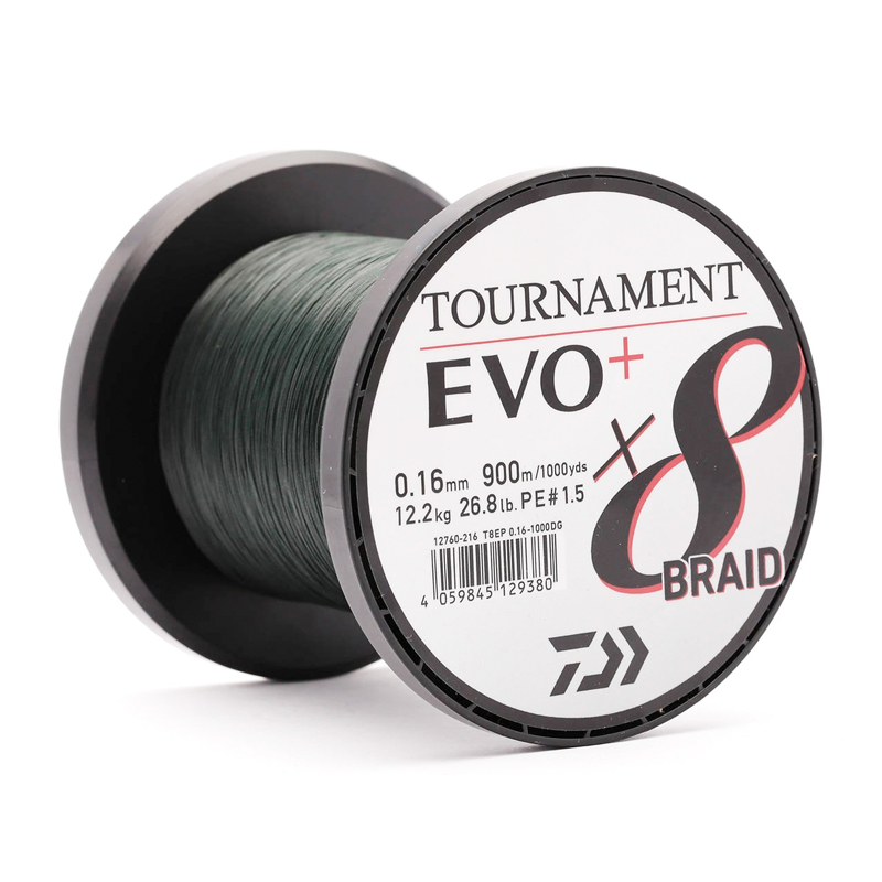 Daiwa Tournament x8 EVO+ Braided Line Dark Green 900m