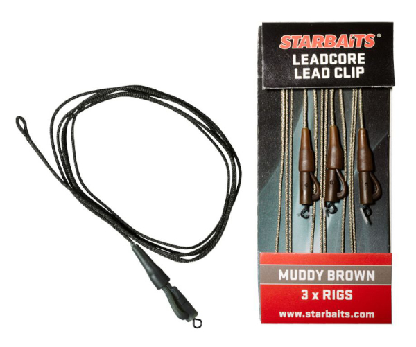 Starbaits Leadcore Lead Clip Muddy Brown, 3 pcs