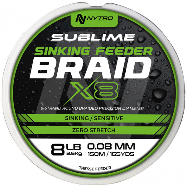 Nytro Sublime X8 Sinking Feeder Braided Line 150m