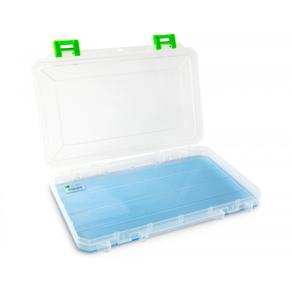 Lure Lock Large Ultra Thin Box Clear/Green 14 x 9 x 1 6/16 1sec TakLogic  Ocean Blue (Excl. Dividers)