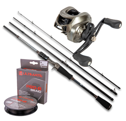 Compact Travel Fishing Rod Reel Combo with Tackle Bag - Saltwater