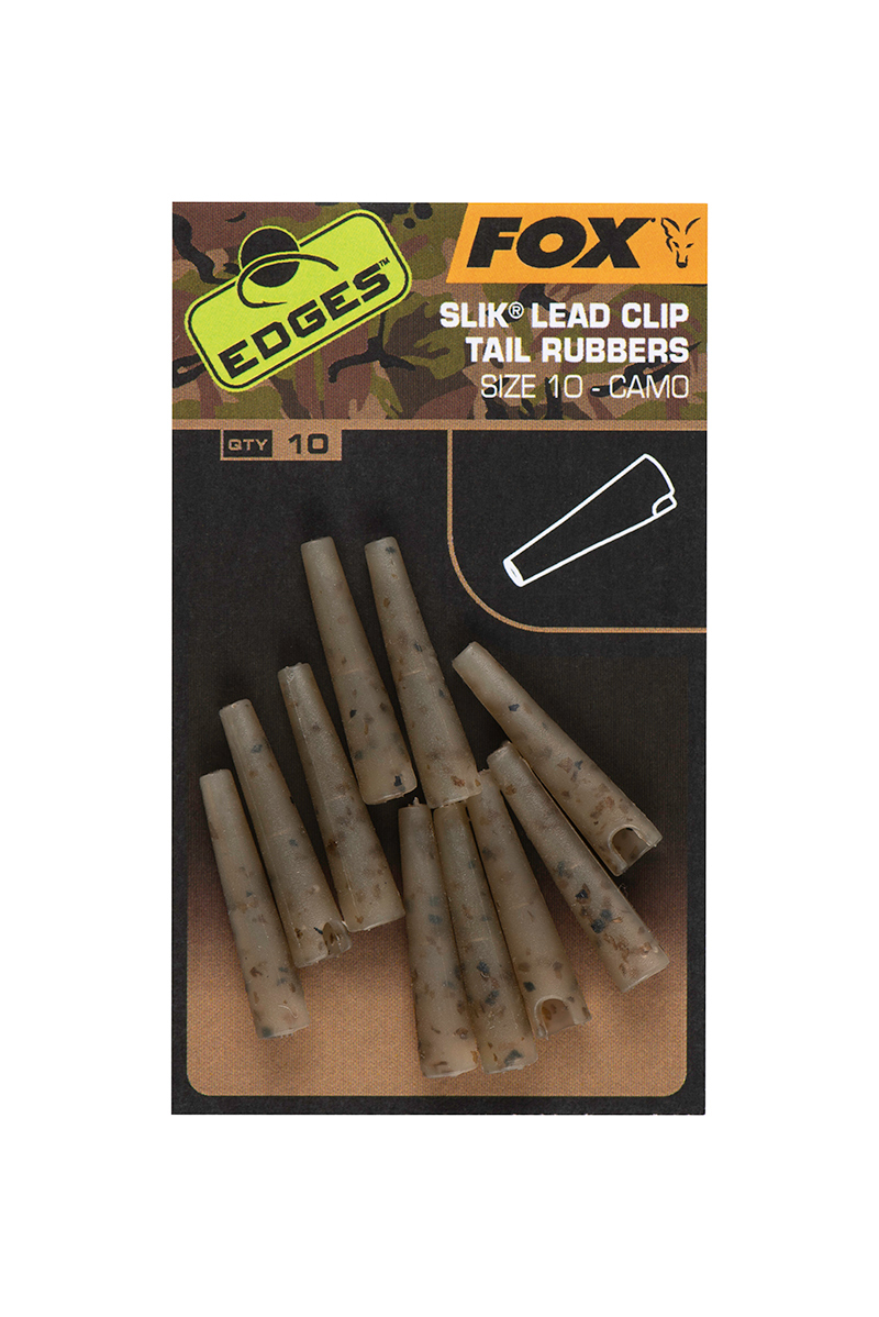 Fox Edges Camo Silk Lead Clip Tail Rubbers Size 10 (10 pieces)