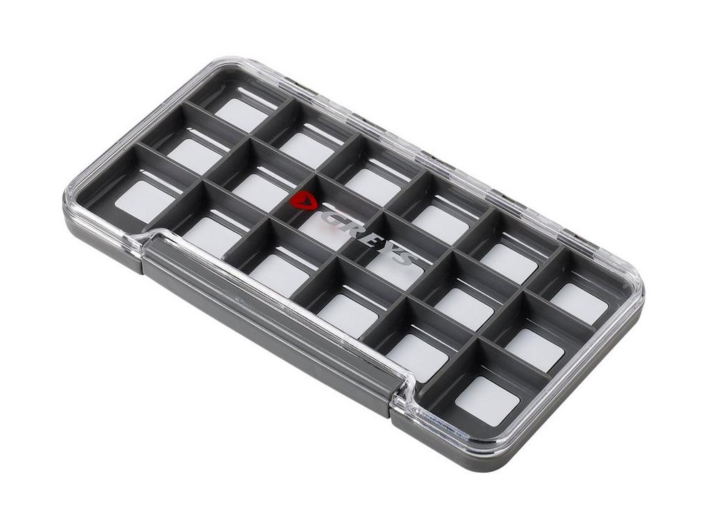 Greys Slim Waterproof Fly Box Tacklebox - 18 Compartments
