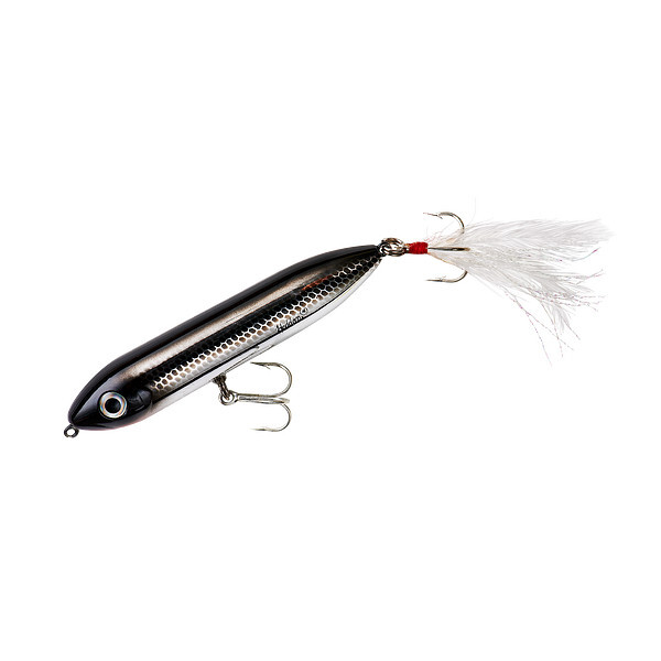 Heddon Feathered Super Spook Jr - BLK Shiner