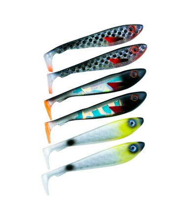 Svartzonker McRubber Shad 9cm Mix - Overcast (6 pieces)