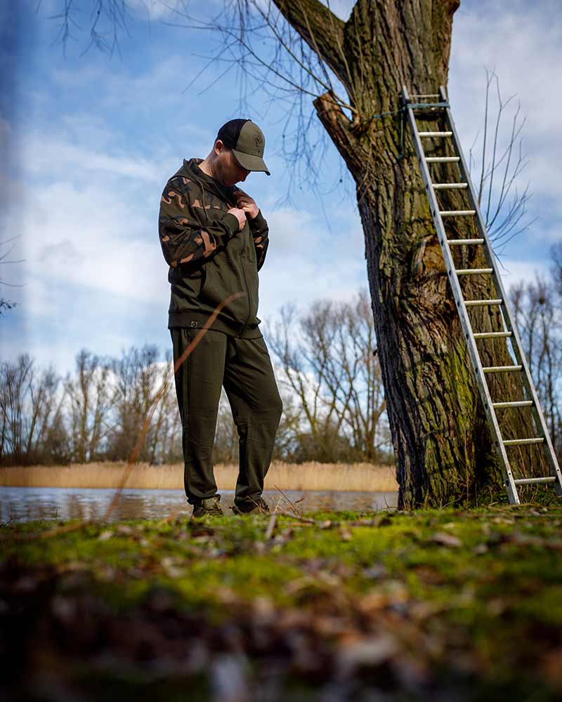 Fox LW Khaki/Camo Split Zip Hoody