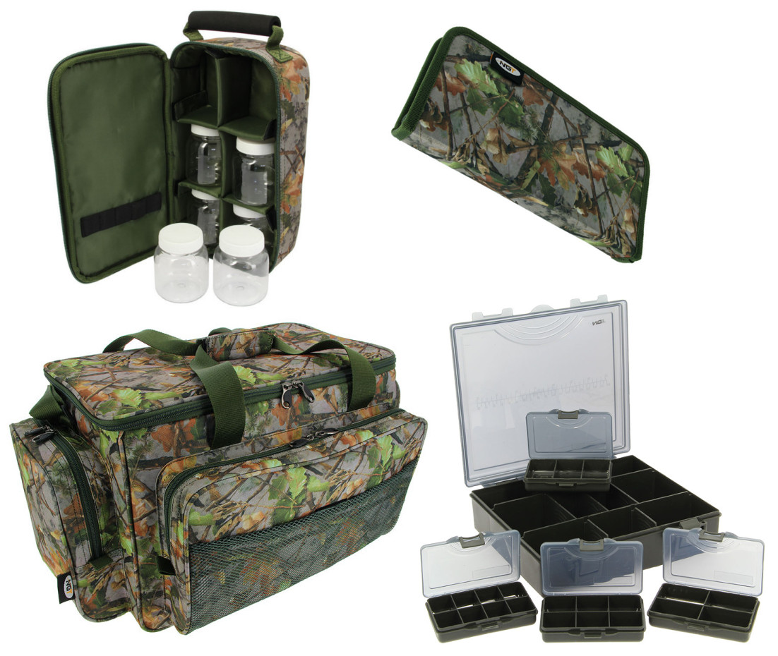 NGT Camo Carryall Kit with Tackle Box, Rig Box & Glug Bag
