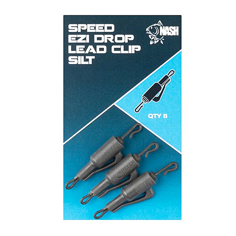 Nash Speed Ezi Drop Lead Clip (8 pieces) - Dark Silt