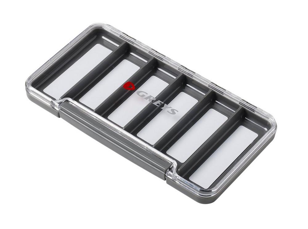Greys Slim Waterproof Fly Box Tacklebox - 6 Compartments