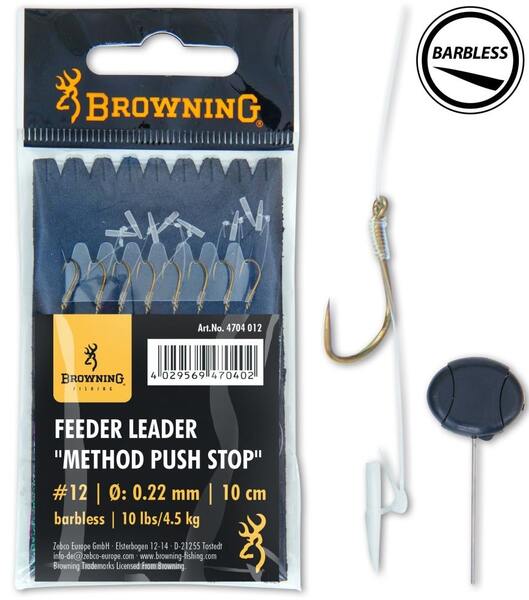 Browning Feeder Leader Method Push Stop Coarse Fish Leader (8 pieces)