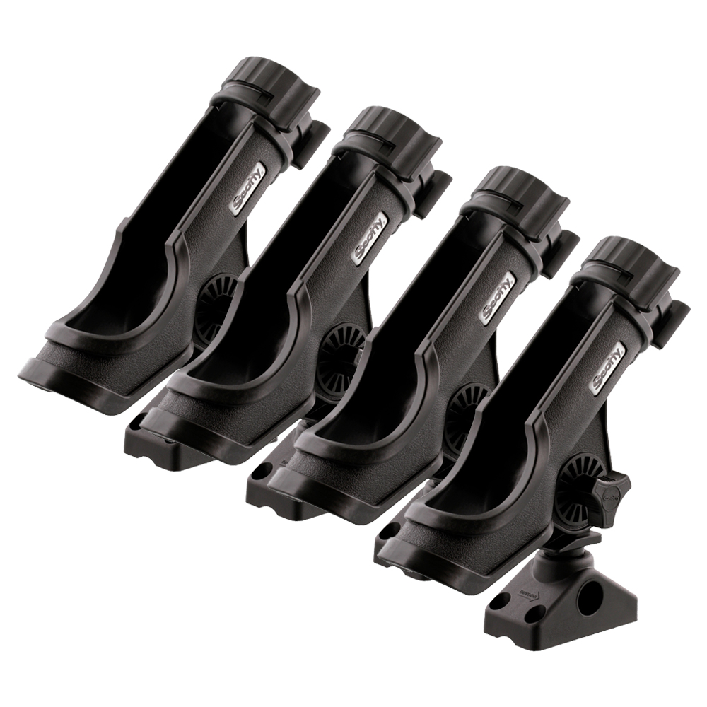 Scotty Powerlock Rod Holder Black W/ 0241 Side/Deck Mount (4 pieces)