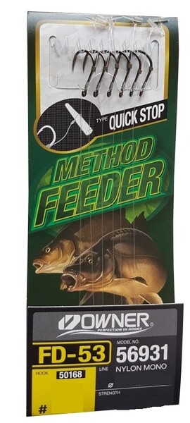 Owner 50168-FD53 QuickS Feeder Rigs Barbless (10cm) (6 pieces)