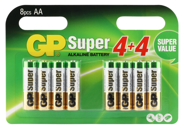 GP Alkaline Batteries - GP Super Alkaline AA Mignon penlite, multipack 8 pcs
