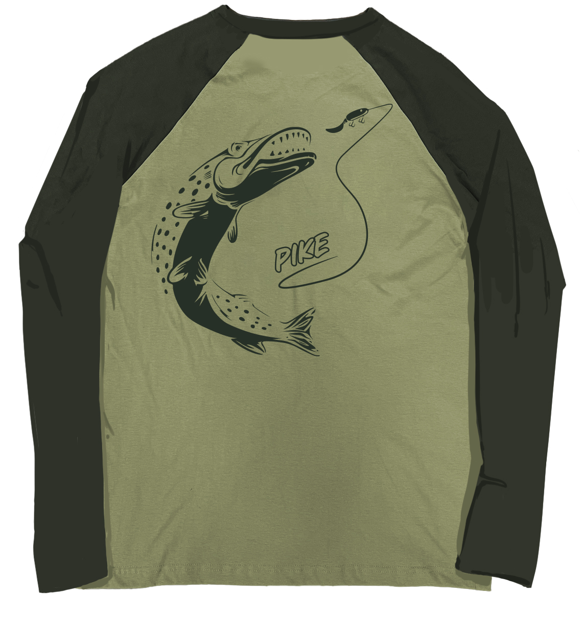 Fladen T-Shirt Long Sleeve Duo Green Pike