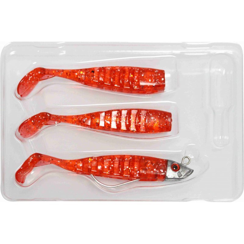 Yamashiro Gadida Soft Minnow  (1 Offset Jighead, 3 Bodies) - Colour 5