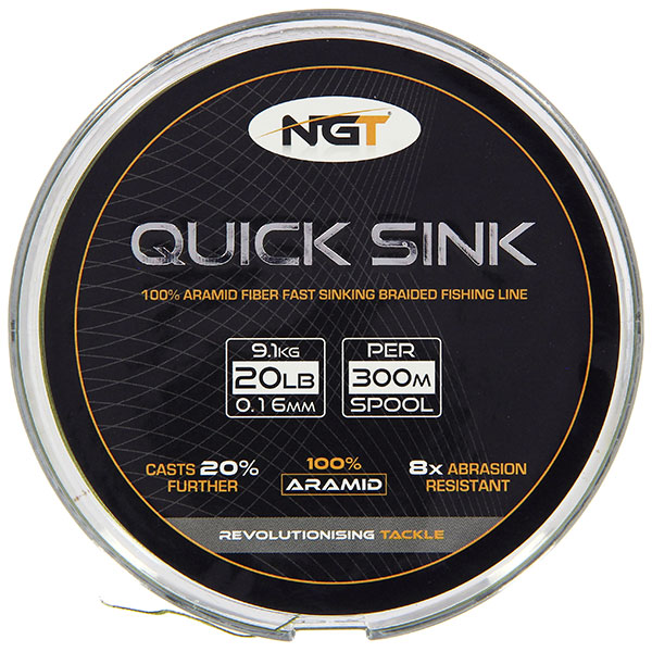 NGT 300 m Quick Sink Braid Line Moss Green