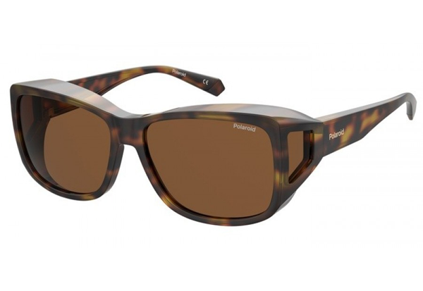 Polaroid PLD 9016/S Suncover Fitover sunglasses - Havana frame / brown glasses