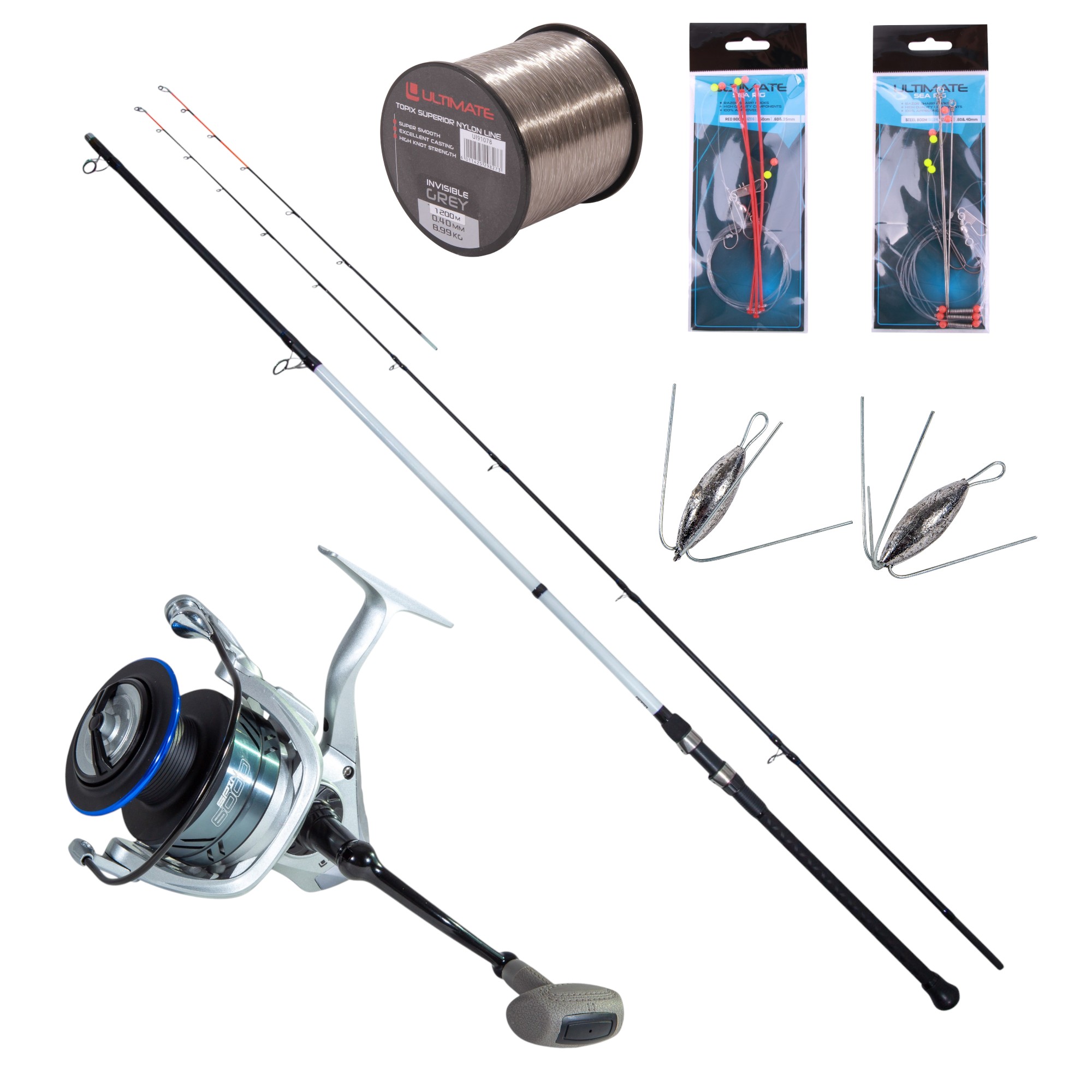 Ultimate Bluecore Quiver Boat Sea Fishing Rod Set 3.00m