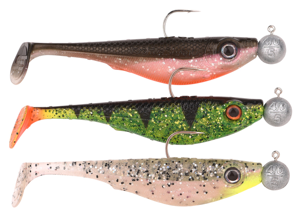 Spro Iris Shad To Go UV 10cm (7g) (3 pieces) - Salt & Pepper/UV Perch/Olive