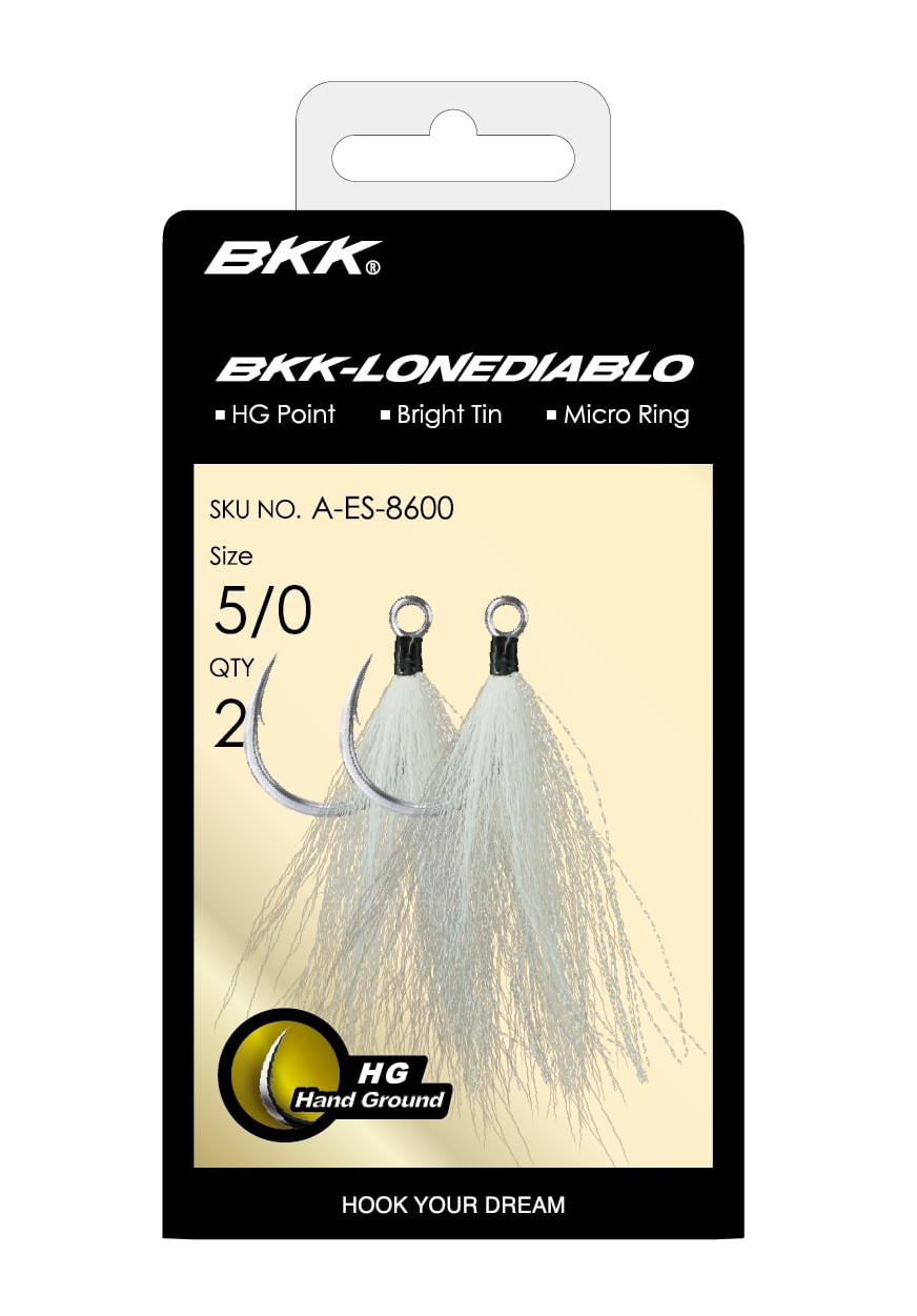 BKK Lone Diablo BT White Bucktail Seafish Hook (2 pieces)