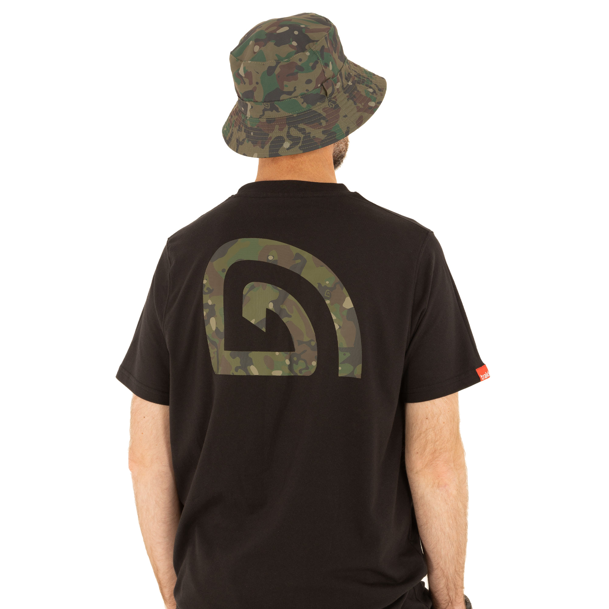 Trakker CR Logo T-Shirt Black Camo