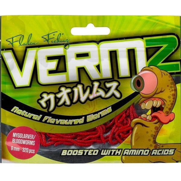 Fladen Vermz Bloodworm Natural Red 0,9cm (320 pieces)