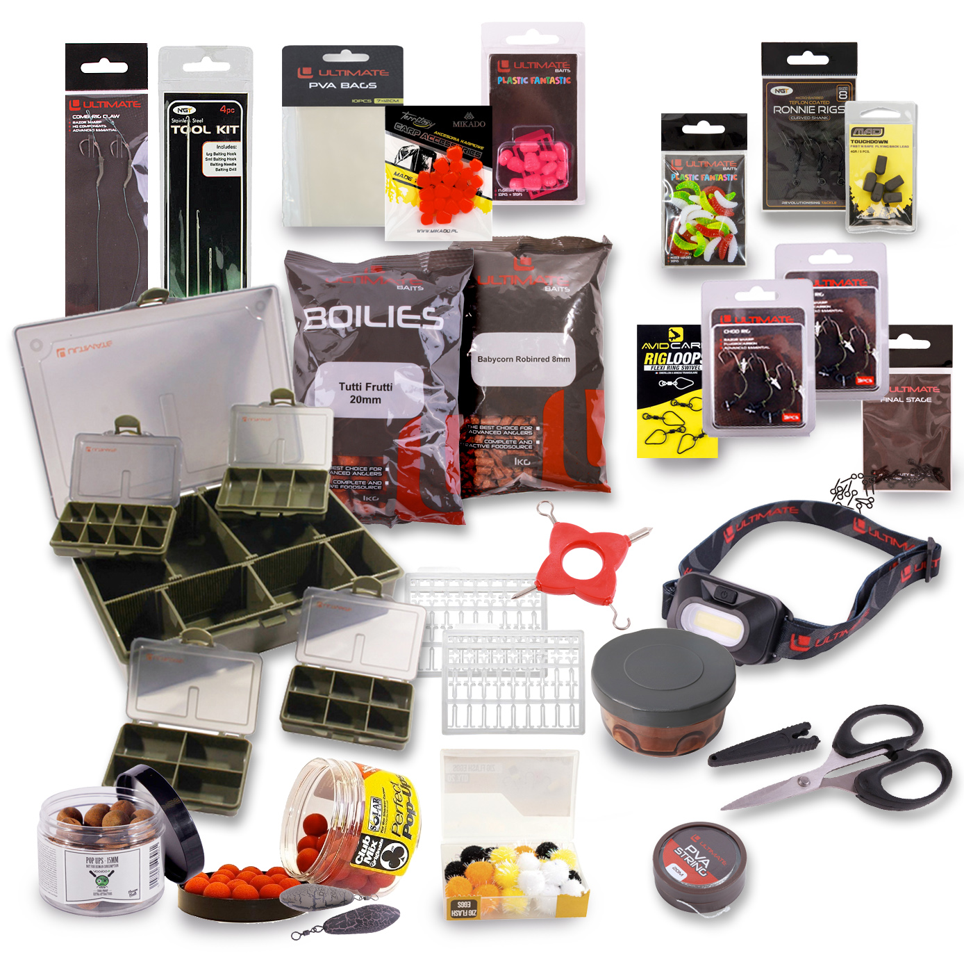 Complete catfish tackle box kits are available on the website. Insane