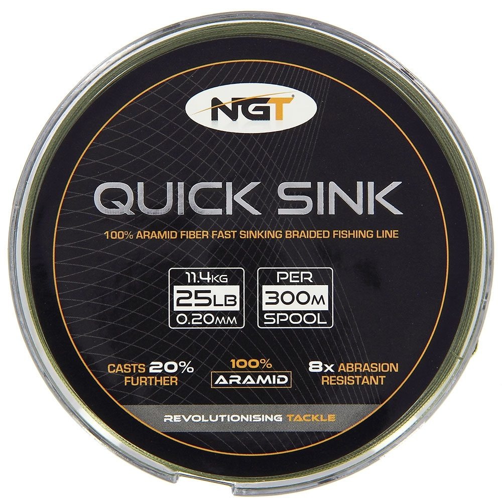 NGT 300 m Quick Sink Braid Line Moss Green