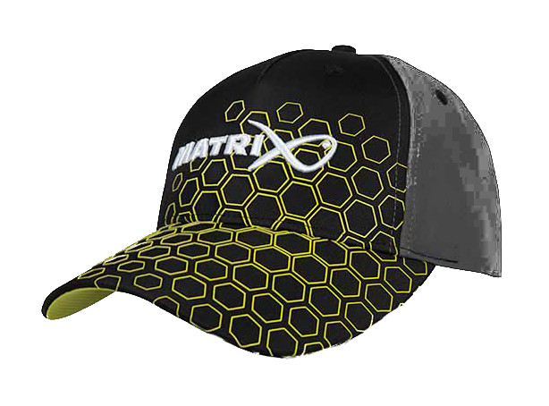 Matrix Hex Print Baseball Cap Black