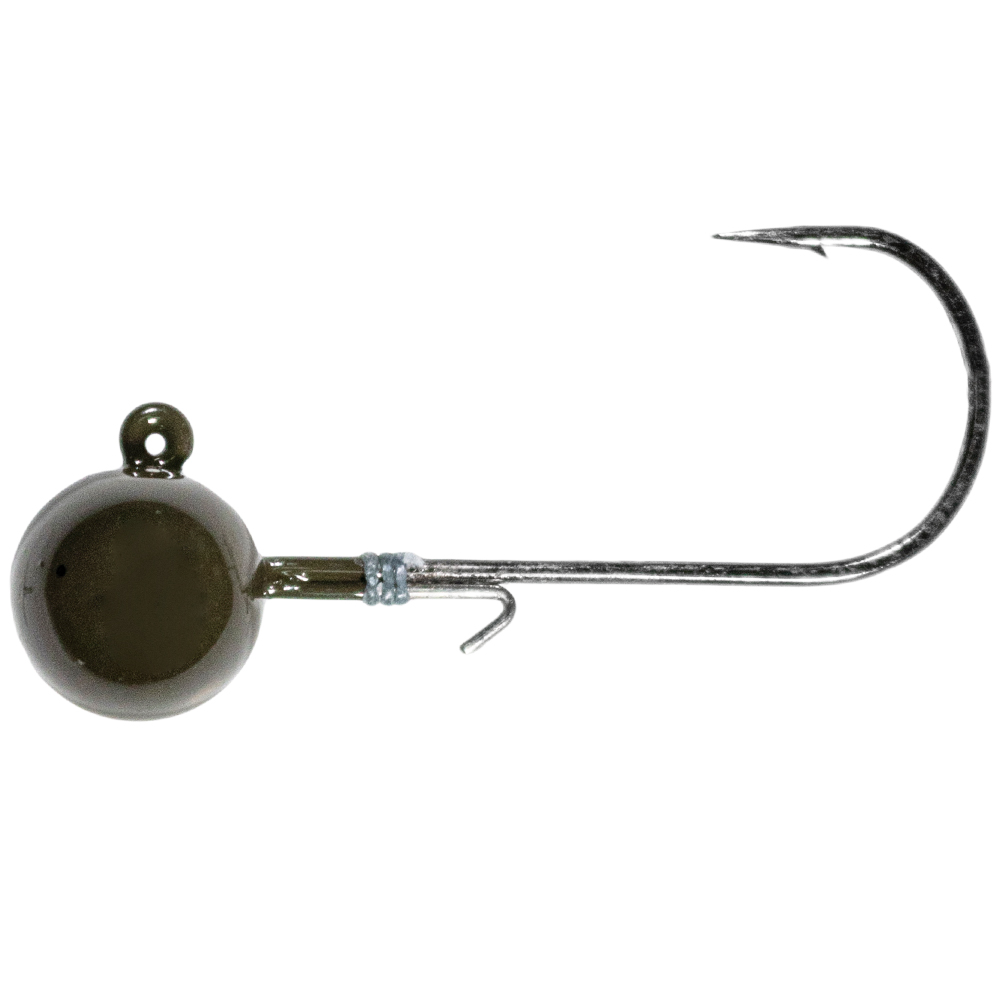 LMAB Tungsten Round Jig Green Pumpkin Size 2/0