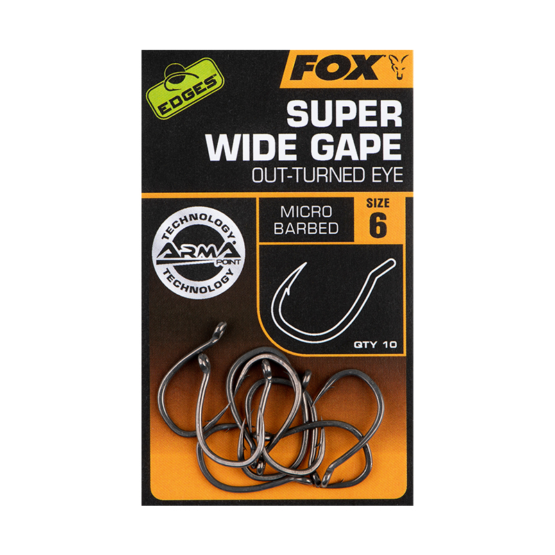 Hook Carp Fox Edges Armapoint Super Wide Gape Outturned Eye (10 pieces)