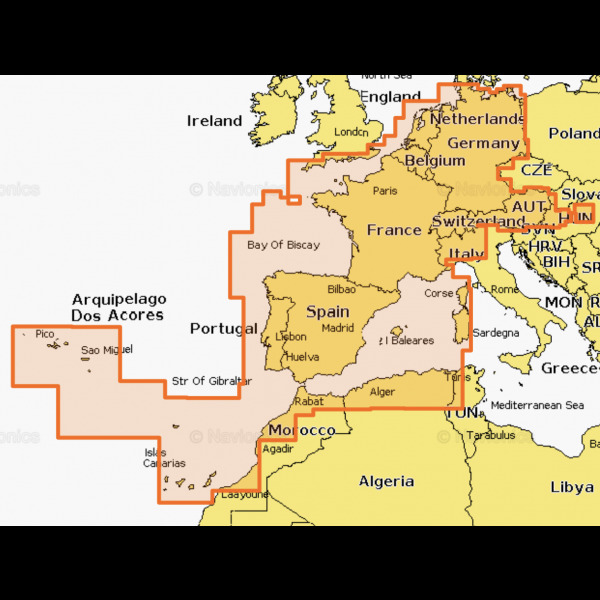 Navionics+ Maps SD/MSD Card - Central & West Europe