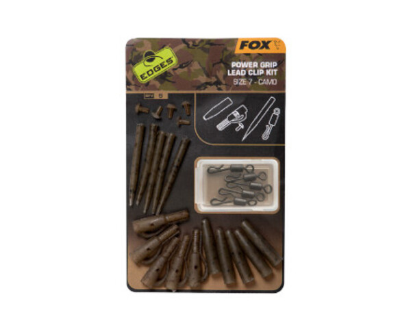 Fox Edges Camo Power Grip Lead Clip kit size 7 5 pieces